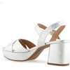 image:imageAerosoles Womens Cosmos Heeled SandalsSilver Metallic Textured Faux Leather