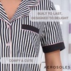 image:imageAerosoles Womens Notch Collar Cozy Pjs 2 Piece Cozy Comfy Lounge Soft Cotton Sleepwear Buttonup Pajama Set Skinny Stripe Large