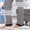 image:imageAerosoles Womens Notch Collar Cozy Pjs 2 Piece Cozy Comfy Lounge Soft Cotton Sleepwear Buttonup Pajama Set Skinny Stripe Large