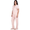 image:imageAerosoles Womens Notch Collar Cozy Pjs 2 Piece Cozy Comfy Soft Lounge Cotton Sleepwear Buttonup Pajama Set Small Buffalo Plaid Large