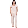 image:imageAerosoles Womens Printed Waffle Henley Cozy Pjs 2 Piece Cozy Comfy Soft Lounge Cotton Sleepwear Buttonup Pajama Set Diamond Dots Large