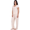 image:imageAerosoles Womens Printed Waffle Henley Cozy Pjs 2 Piece Cozy Comfy Soft Lounge Cotton Sleepwear Buttonup Pajama Set Diamond Dots Large