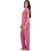image:imageAerosoles Womens Ribbed Henley Cozy Pjs 2 Piece Cozy Comfy Lounge Soft Cotton Sleepwear Buttonup Pajama Set Heather Rose Large
