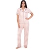 image:imageAerosoles Womens Notch Collar Cozy Pjs 2 Piece Cozy Comfy Soft Lounge Cotton Sleepwear Buttonup Pajama Set Small Buffalo Plaid Large