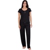 image:imageAerosoles Womens Printed Waffle Henley Cozy Pjs 2 Piece Cozy Comfy Soft Lounge Cotton Buttonup Sleepwear Pajama Set Diamond Dots Large