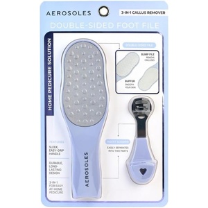 image:imageAerosoles DoubleSided Foot File with Foot Scraper  Stainless Steel Pedicure Tool for Soft Smooth Feet