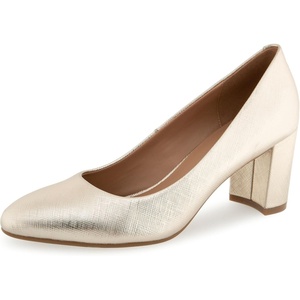 image:imageAerosoles Womens Betsy PumpsGold Metallic Textured Faux Leather