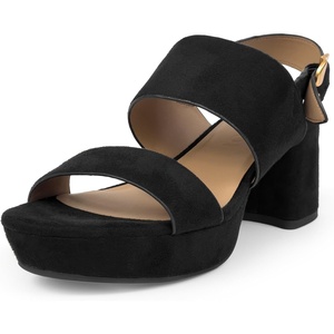 image:imageAerosoles Womens Camera Platform SandalBlack Faux Suede
