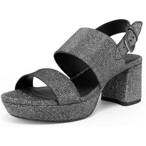 image:imageAerosoles Womens Camilia Platform SandalGunmetal Stretch Lame