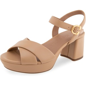 image:imageAerosoles Womens Cosmos Heeled SandalsBeige Beige Leather