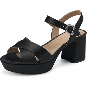 image:imageAerosoles Womens Cosmos Heeled SandalsBlack Satin
