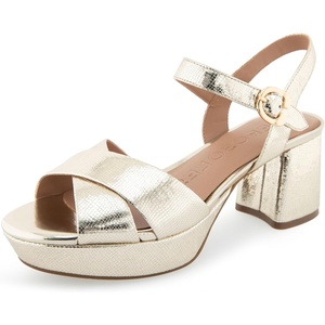 image:imageAerosoles Womens Cosmos Heeled SandalsSoft Gold Leather