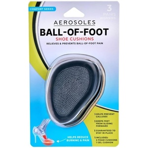 image:imageAerosoles 3PC BallofFoot Cushions  2 Foam amp 1 Gel Metatarsal Pads for Women  Silicone Foot Cushions for Heels amp Shoes